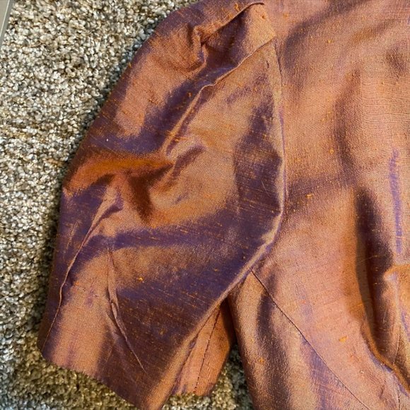 Vintage 1950s Vogue Couturier Design Handwoven Iridescent Silk Midi Dress - Picture 8 of 9